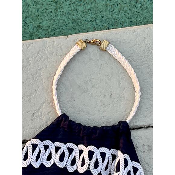 Lilly Pulitzer Cambry Halter Dress Navy Rope Detail Size 2 Nautical - Picture 5 of 7